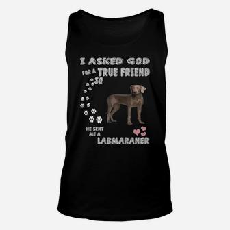 Lovable Weimador Dog Quote Mom Dad Costume, Cute Labmaraner Unisex Tank Top | Crazezy CA