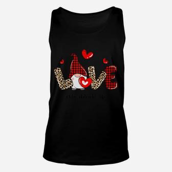 Love 1St Grade Teacher Life Buffalo Plaid Valentines Gnome Unisex Tank Top | Crazezy AU