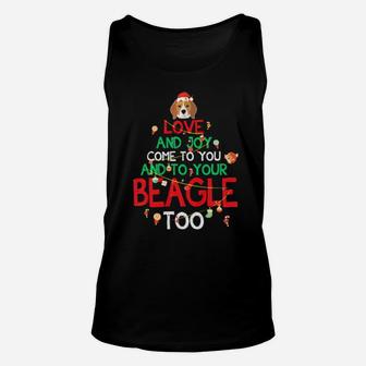 Love And Joy You And Your Beagle Dog Lover Xmas Gift Unisex Tank Top - Monsterry CA