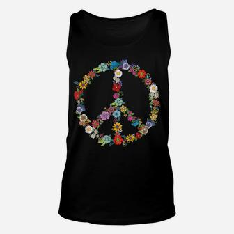 Love And Peace Flower Hippie Lover Beautiful Cute Funny Gift Unisex Tank Top | Crazezy
