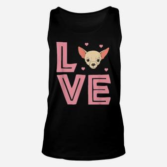 Love Chihuahua Dog Cute Valentines Unisex Tank Top - Monsterry