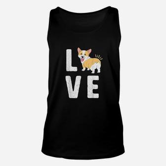 Love Corgis Heart Welsh Puppy Dog Lover Sitter Gift Unisex Tank Top | Crazezy CA