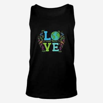 Love Earth Save The Planet Vintage Floral Earth Day Clothes Unisex Tank Top | Crazezy CA