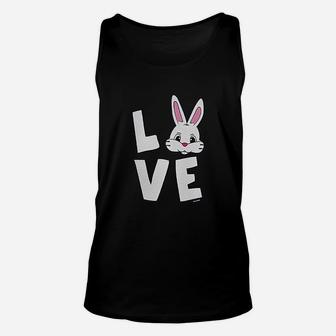 Love Easter Bunny Head Egg Hunt Unisex Tank Top | Crazezy