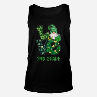 Love Gnome 2Nd Grade St Patricks Day Teacher Or Student Unisex Tank Top | Crazezy CA