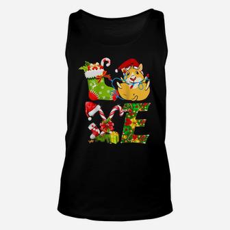 Love Guinea Pig Christmas Lights Funny Santa Hat Christmas Raglan Baseball Tee Unisex Tank Top | Crazezy DE
