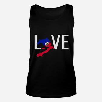 Love Haiti Pride Haitian Flag Day Ayiti Map Coat Of Arms Unisex Tank Top - Thegiftio UK