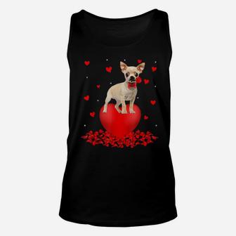 Love Heart Chihuahua Graphic Valentine's Day Gift Unisex Tank Top - Monsterry