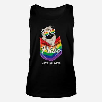 Love Is Love Lgbt Gay Pride Month Lgbt Pug Dog Lover Gift Unisex Tank Top - Monsterry AU