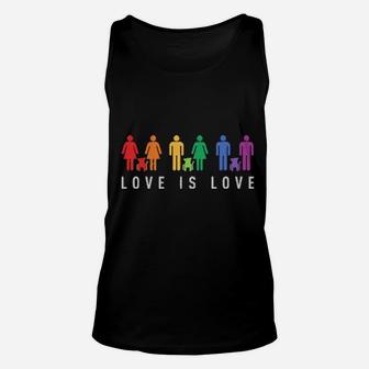 Love Is Love Men Women And Dogs Lgbt Unisex Tank Top - Monsterry CA