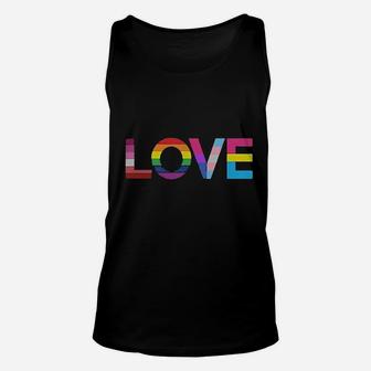 Love Is Love Rainbow Flag Heart Unisex Tank Top | Crazezy