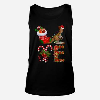 Love Kangaroo Christmas Funny Santa Hat Christmas Unisex Tank Top | Crazezy DE