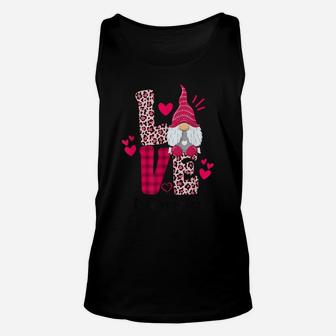 Love Leopard Plaid Gnome Nonna Valentines Day Unisex Tank Top | Crazezy DE