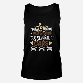 Love One Woman And Several Cars Unisex Tank Top | Crazezy DE