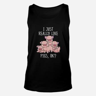 Love Pig Women Pig Gifts Pigs Unisex Tank Top | Crazezy CA