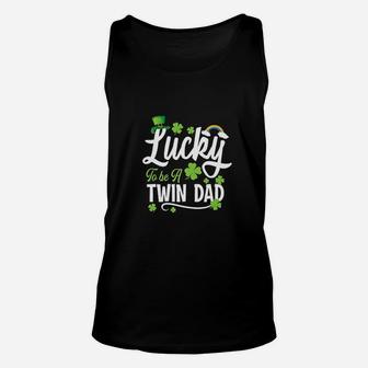 Lucky To Be A Dad Of Twins Unisex Tank Top | Crazezy DE