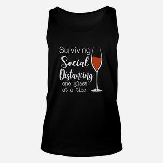 Lucoin Wine Surviving Social Unisex Tank Top - Thegiftio UK
