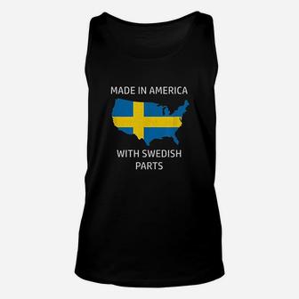Made In America With Swedish Parts Unisex Tank Top | Crazezy