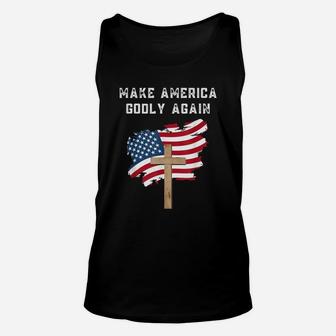 Make America Godly Again American Flag Unisex Tank Top - Thegiftio UK