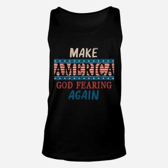 Make America Godly Again Funny Graphic Unisex Tank Top - Thegiftio UK