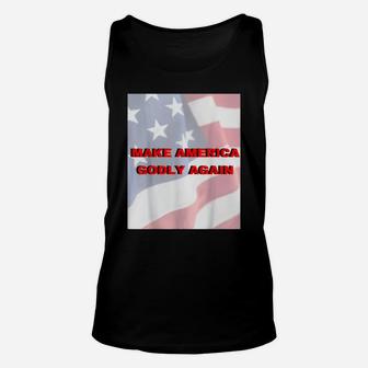 Make America Godly Again Usa Flag Unisex Tank Top - Thegiftio UK