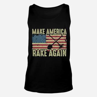 Make America Rake Again Us Flag Political Unisex Tank Top - Monsterry DE