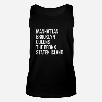 Manhattan Brooklyn New York City Five Boroughs Unisex Tank Top | Crazezy