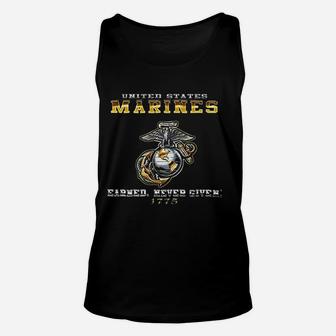 Marine Corps Marine Corps Earned Never Given Unisex Tank Top | Crazezy