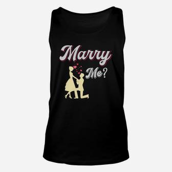 Marry Me Valentine Day Gift Romantic Engagement Happy Valentines Day Unisex Tank Top - Seseable