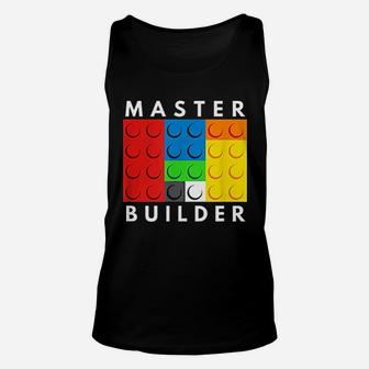 Master Builder Building Blocks Brick Builders Toys Gift Unisex Tank Top | Crazezy AU
