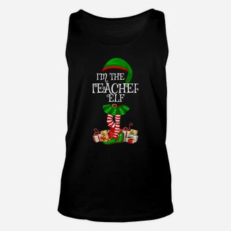 Matching Family Group I'm The Teacher Elf Christmas Sweatshirt Unisex Tank Top | Crazezy UK