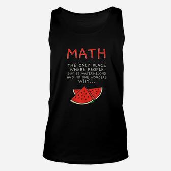 Math And Watermelons Mathematics Calculation Numbers Unisex Tank Top - Thegiftio UK