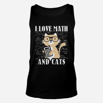 Math Kitty Cat I Love Math And Cats Mathematics Math Gifts Unisex Tank Top | Crazezy DE