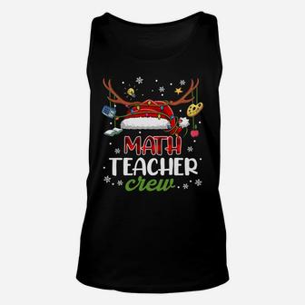Math Teacher Christmas Crew Santa Matching Pajamas Unisex Tank Top | Crazezy