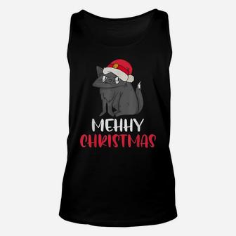 Mehhy Christmas Cat Lovers Funny Kitten Owner Merry Catmas Unisex Tank Top | Crazezy