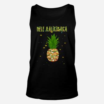 Mele Kalikimaka | Hawaiian Christmas Pineapple Lights Gift Sweatshirt Unisex Tank Top | Crazezy CA