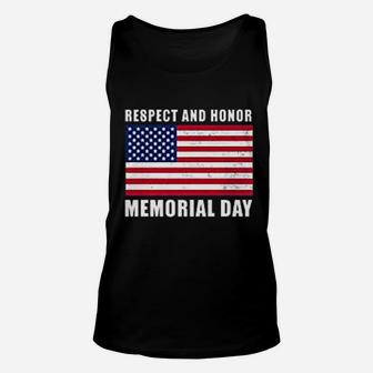 Memorial Day Gift Respect And Honor Memorial Day Unisex Tank Top - Thegiftio UK