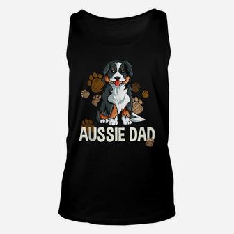 Mens Australian Shepherd Dad Dog Saying Fun Aussie Unisex Tank Top | Crazezy DE