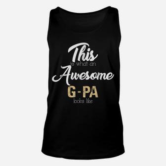 Mens Awesome G-Pa Shirt G-Pa Gift From Granddaughter Grandson Unisex Tank Top | Crazezy