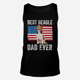 Mens Beagle Dad American Flag Dog Lover Owner Fathers Day Funny Unisex Tank Top | Crazezy DE