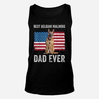Mens Belgian Malinois Dad American Flag Belgian Shepherd Dog Dad Unisex Tank Top | Crazezy