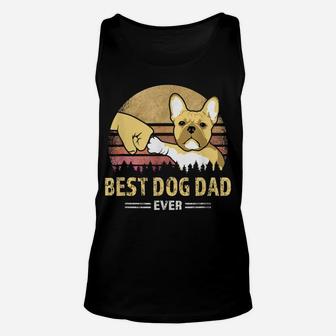 Mens Best Frenchie Dad Ever Vintage French Bulldog Puppy Lover Unisex Tank Top | Crazezy