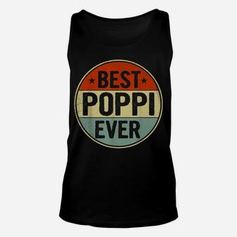 Mens Best Poppi Ever Retro Style Cool Birthday Gift For Poppi Unisex Tank Top | Crazezy CA