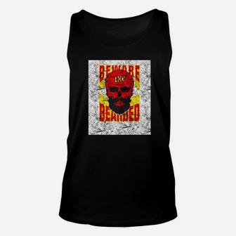 Mens Beware The Bearded Distressed Beard Lovers Dont Shave Unisex Tank Top - Thegiftio UK