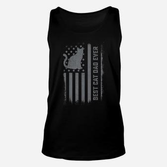 Mens Cat Dad Us Flag Kitty Daddy Papa Christmas Fathers Day Unisex Tank Top | Crazezy CA