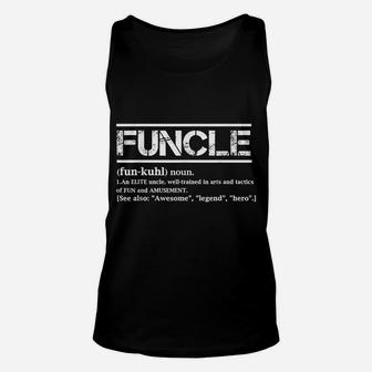 Mens Cool Uncle Gift Uncle B-Day Present Funcle Definition Uncle Unisex Tank Top | Crazezy DE