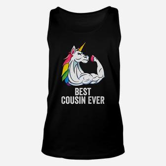 Mens Cute Unicorn Best Cousin Ever Apparel, Cousincorn Unisex Tank Top | Crazezy