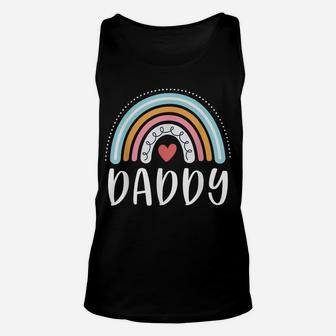 Mens Daddy Gifts For Dad Family Rainbow Graphic Unisex Tank Top | Crazezy CA