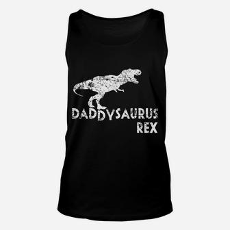Mens Daddysaurus Rex Shirt, Funny Cute Dinosaur Father's Day Gift Unisex Tank Top | Crazezy