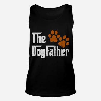 Mens Dog-Father Funny Dad Daddy Papa Pops Fathers Day Gift Idea Unisex Tank Top | Crazezy